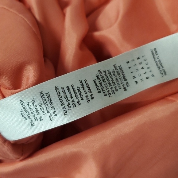 WHBM Peach Bodycon SZ 8 - Picture 6 of 10